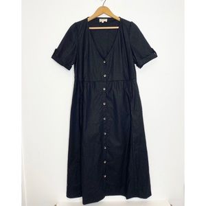 Sezane Black Midi Dress